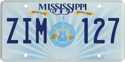 MS license plate ZIM127