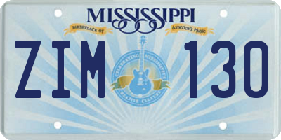 MS license plate ZIM130