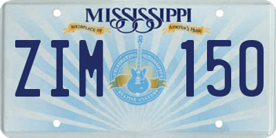 MS license plate ZIM150