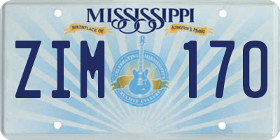 MS license plate ZIM170