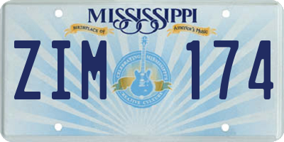 MS license plate ZIM174