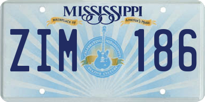 MS license plate ZIM186