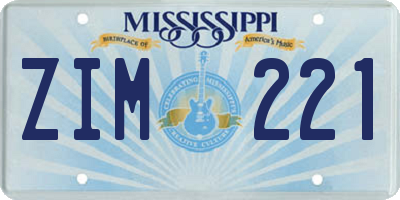 MS license plate ZIM221