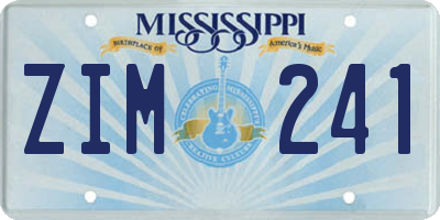 MS license plate ZIM241