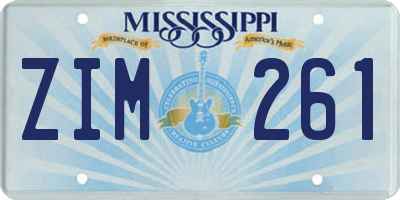 MS license plate ZIM261