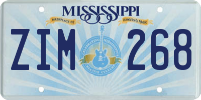 MS license plate ZIM268