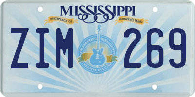 MS license plate ZIM269