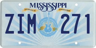 MS license plate ZIM271