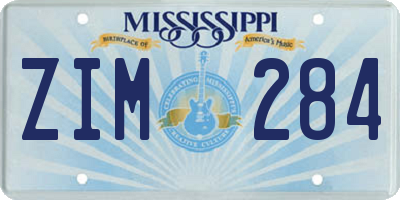 MS license plate ZIM284