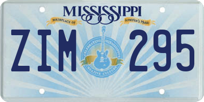 MS license plate ZIM295