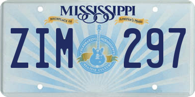 MS license plate ZIM297