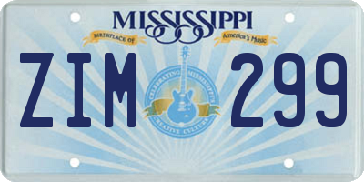 MS license plate ZIM299