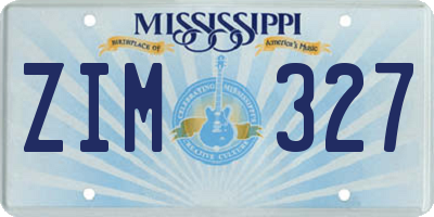 MS license plate ZIM327