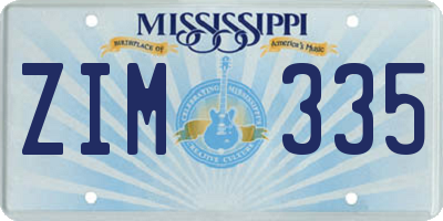 MS license plate ZIM335
