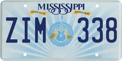MS license plate ZIM338