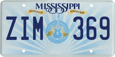 MS license plate ZIM369