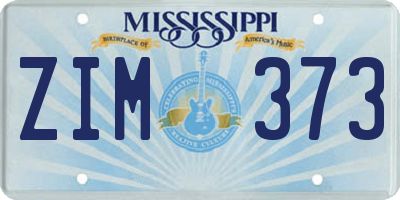MS license plate ZIM373