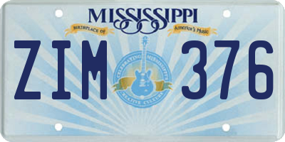 MS license plate ZIM376