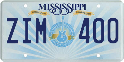 MS license plate ZIM400