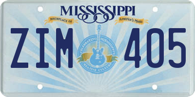 MS license plate ZIM405