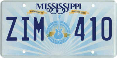 MS license plate ZIM410