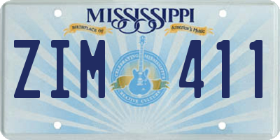 MS license plate ZIM411