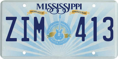 MS license plate ZIM413