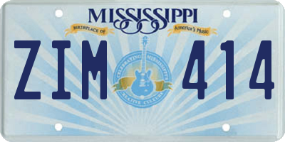 MS license plate ZIM414