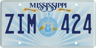 MS license plate ZIM424