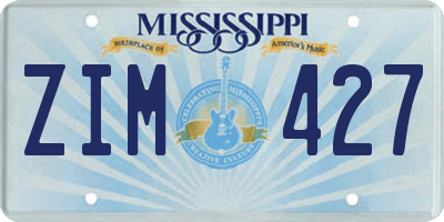 MS license plate ZIM427