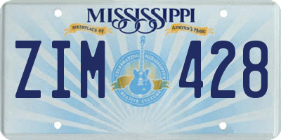 MS license plate ZIM428