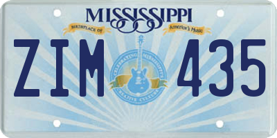 MS license plate ZIM435