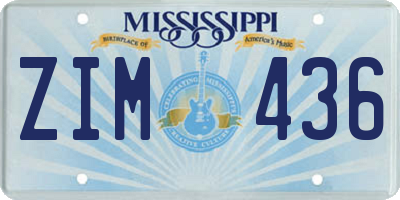 MS license plate ZIM436