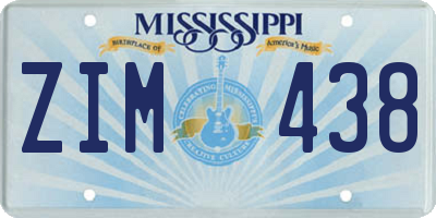 MS license plate ZIM438