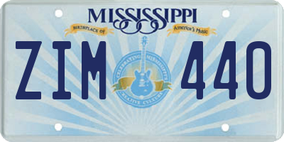 MS license plate ZIM440