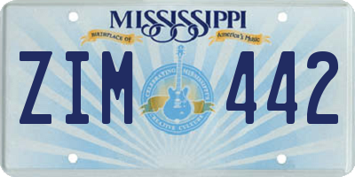 MS license plate ZIM442