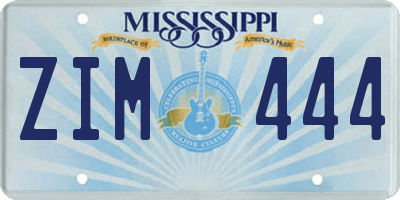MS license plate ZIM444