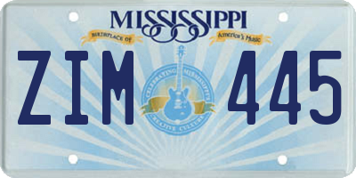 MS license plate ZIM445