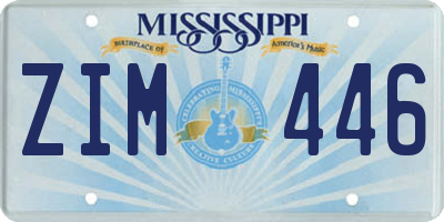 MS license plate ZIM446
