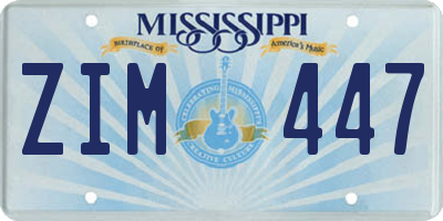 MS license plate ZIM447