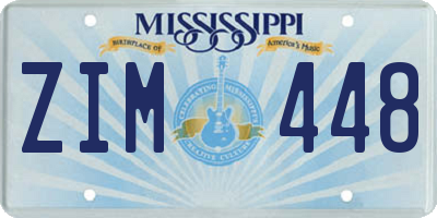 MS license plate ZIM448