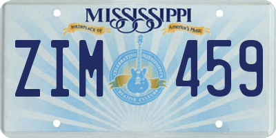 MS license plate ZIM459