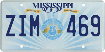 MS license plate ZIM469
