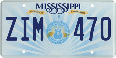 MS license plate ZIM470