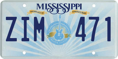 MS license plate ZIM471