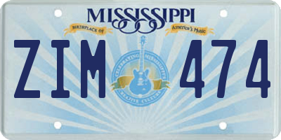 MS license plate ZIM474