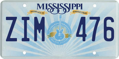 MS license plate ZIM476
