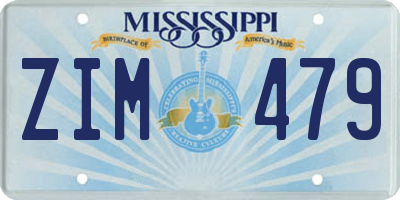 MS license plate ZIM479