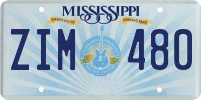 MS license plate ZIM480