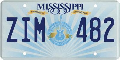 MS license plate ZIM482